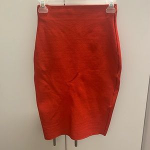 Red pencil skirt